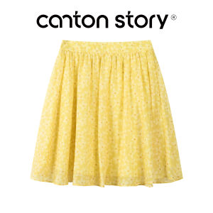 Cantonstory | Chân Váy Ôm Cao Waisted In Hoa