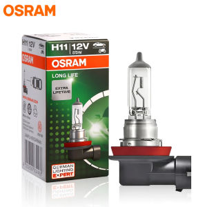 Osram | OSRAM LONG LIFE H11 Car Headlights 55W 12V 3200K White Original Auto Fog Lights Halogen Bulb More Durable Super Series 12V 1/2X