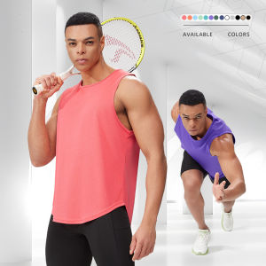 Mens Running Basketball Training Top Loose Breathable Quick Dry Sleeveless Fitness Sport Vest Summer Large Size Casual Wear