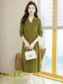 Polo Neck Loose Oversized Sweater Dress. 