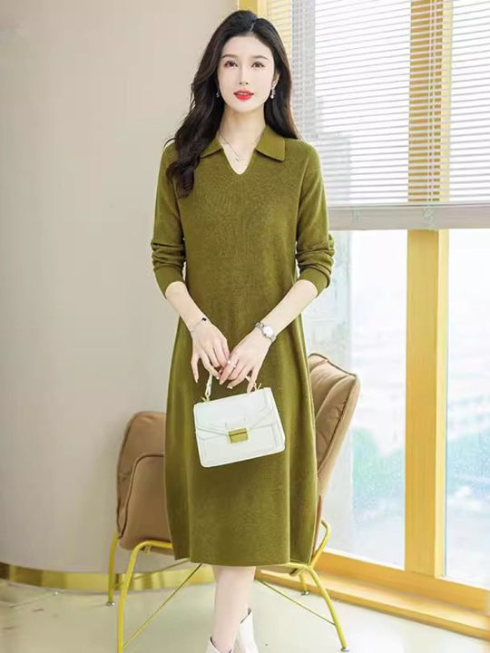 Polo%20Neck%20Loose%20Oversized%20Sweater%20Dress%20-%20Image%202
