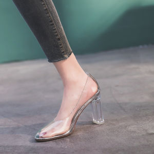 Korean Style Crystal High Heel Single Shoes for Women Glass Head Bride Shoes Transparent Wedding Shoes Fashionable Footwear