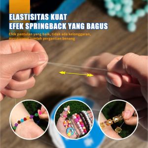 Garis Kristal Benang Manik Manik Buatan Tangan Garis Perhiasan DIY Korea Garis Transparan Benang Elastis Kristal Garis Gelang Tahan Aus Benang Manik Manik