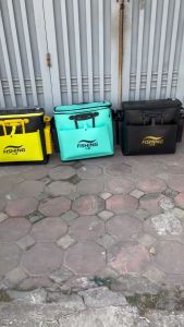 THÙNG ĐỰNG CÁ ĐỰNG ĐỒ CÂU PHOM CỨNG CÓ QUAI ĐEO XANH VÀNG ĐEN SAI 50 PHÂN