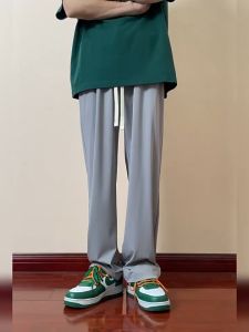 Boyfriend Cowok Lebar Abu Kekinian celana rean style celana panjang santai celana kulot cowok celana panjang casual pria oversize pria  baggy pants straight sutra es casual korean style celana kulot pria celana