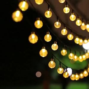 12M Solar Christmas lights Crystal ball Outdoor Waterproof Led String Light Garland Festion Led Light Wedding Party Brithday Decorative Home Garden Fairy Lights
