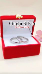 Cincin Titanium/stainless steel couple 1biji cincin polos simple perhiasan lapis emas silver CN 010
