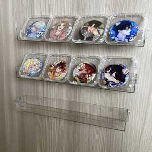 Acrylic Wall Mounted Display Stand Barbecue Long Strip Storage Rack Cute Grainy Emblem Storage Shelf Transparent Simple Style
