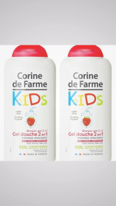 French Corine de Farme  Kids Shampoo Wash  Children Strawberry Scent Infant Scented All-in-one Shower Gel 300ml 2 Pack