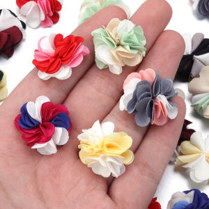 10pcs/lot Multicolor Handmade Splice Fabric Flower 2.5cm Cloth Floral Appliques For DIY Dress Sewing Decor Accessories