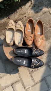 Flat Shoes Wanita Elegan Mocca/Hitam Mokka/Asap - Sepatu Slip-On Kulit Glowy Korea Terbaru