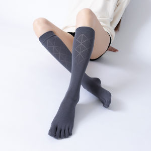 High Quality Yoga Socks Anti-Slip Professional Womens Autumn Winter Five Finger Pilates Dance Fitness Pressure Mid-Calf Socks