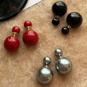 Double-Sided Pearl Earrings Womens New Style 2024 Trendy Autumn Winter Earring Elegant Design Sensation High-End Luxury