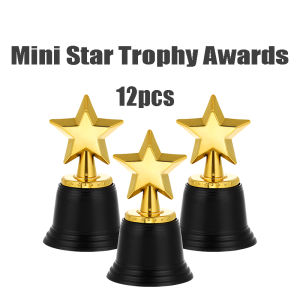 12Pcs Mini Star Trophy Awards: Golden Trophies for Party Celebrations Ceremony