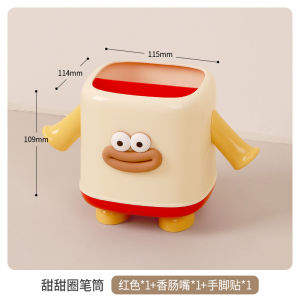 Creative Iron Art Pen Holder Large Capacity Cute Desk Decoration Office Stationery Storage Box for Girls Boys Students And Children