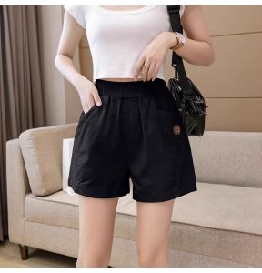 Summer Thin Cotton Linen Sports Shorts Womens Casual A-Line Wide Leg Five-Point Pants High Waist Korean Style Commute Shorts