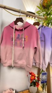 Áo Hoodie cho bé gái 7-14 tuổi đính đa và in chữ chất liệu nỉ cao cấp kiểu dáng thời trang