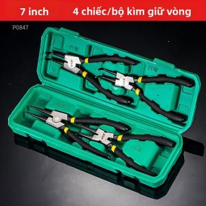 4 Cái/bộ 6/7 Inch Kìm Kẹp Vòng Đa Năng Kìm Giữ Vòng Đầu Kim Đa Năng Để Loại Bỏ Lắp Đặt Vòng Khóa Trục Thép Carbon Tay Cầm Cong