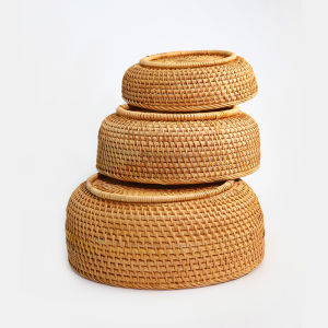 ชามใส่ผลไม้ทำจากเส้นใยธรรมชาติ ชามใส่ของเล็กในครัว ชามใส่ของกินเล่นในร้านกาแฟ สไตล์โมเดิร์น ขนาดเล็ก ขนาดกลาง ขนาดใหญ่