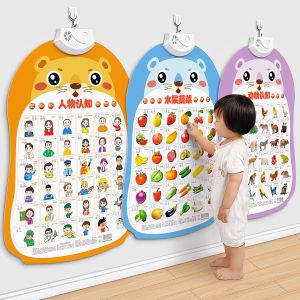 Audio Early Education Hanging Pictures Alphabet Sound Toy Literacy Baby Point Reading Wall Sticker Art for Toddler Kids