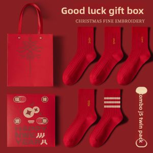 MIANBIAOBAI | Lucky Year Red Cotton Socks