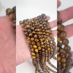 2mm/3mm/4mm/6mm/8mm/10/12mm Real Natural Tiger Eye Stone Beads for Jewelry Making Brown Smooth Beaded Armbandjes Gem Accessories