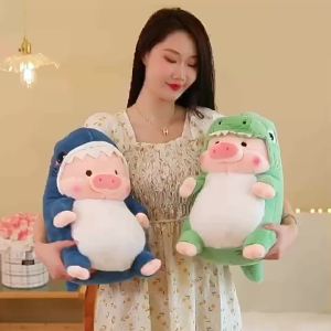 Transformation Pig Plush Toy 33cm-60cm Gifts for Boys Crane Machines Sleeping Doll Activity Gift Birthday Gift Holiday Gift Pig Doll Dinosaur Doll