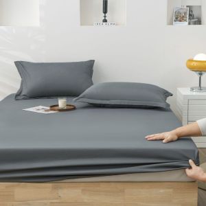 Dansunreve rửa bông Ra Bọc Nệm đồng bằng duy nhất/Nữ Hoàng/Vua/Cỡ đại tấm ga trải giường màu xám/đen/xanh/vàng/Cà Phê/Tím