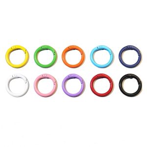 Keychain Clasp Set 10 Colors Small Set with Lobster Clasps Heart Shaped Clasps and Spring O Rings for DIY Crafts Gifts Keychains