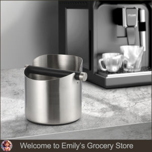 Stainless Steel Impact Absorption Coffee Trash Can Anti-slip Coffee Ground Box Movable Knocking Rod Powder Grinding Trash Can