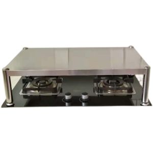 Stainless Steel Kitchen Stove Support Bracket Gas Range Cooker Microwave Base Elevate One Layer Storage Rack Rectangular Design Home Use