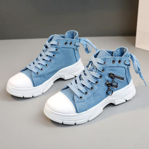 IELGY Canvas high-top womens breathable platform sole heightened casual shoes martin boots sneakers