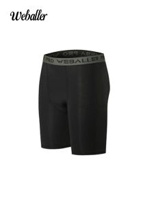 Weballer Basketball Compression Tights High Elasticity Training Running Fitness Pants Mens mid Waist Five-Quarter Length