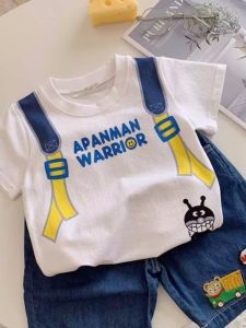 Pure Cotton Short Sleeve T-Shirt Baby Boys Girls Summer Clothes Cartoon Print Half Sleeve Baby Tops Trendy round Neck Tee