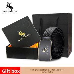JIFANPAUL | Mens Genuine Top Layer Leather Belt Automatic Buckle