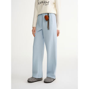 DUSHU | Oversize Warm Straight Cut Sweater Pants for Women