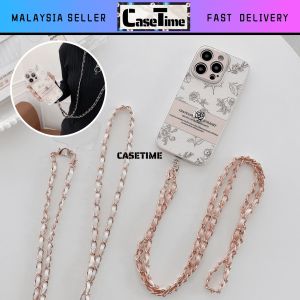 Fashion Acrylic Mobile Phone Chain Crystal Stone Bead Lanyard Necklace Hanging Rope Pearl Sling Long Chain Accessories
