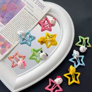 Sanrio Pentagram Hair Clip 🎀 三丽鸥五角星发夹 Klip Rambut Bentuk Bintang Comel Kartun Side Klip Aksesori Rambut Perempuan Cute Cartoon Hair Pin