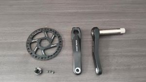 GOLDIX | GOLDIX Kids Bike Crankset 110/127/140/150/155mm Length Aluminum Alloy Forged Crank Arm CNC Machining with Chainring Guard