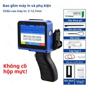 Máy In Nhãn Phun Cầm Tay 127mm Có Thể Điều Chỉnh Độ Phân Giải 600dpi Để In Số Seri Hàng Loạt Trên Vải Gỗ Nhựa Hỗ Trợ Nhiều Ngôn Ngữ