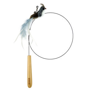 Tiantian Cat Toy Long Pole Steel Wire Feather Bird Durable Bite Resistant Replacement Head Interactive Cat Teaser Toy