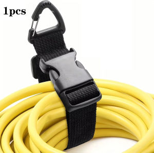 Black 45cm Heavy Duty Adjustable Extension Cord Storage Strap with 3-Axis Locking Buckle for Workshop Garage Organization 1-4pcs