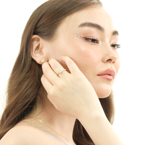 Mikana Gold Plated Kirari Adjustable Ring for Woman accessories jewelry engagement wedding rings