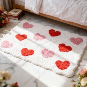 VIKAMA Ins style minimalist bathroom carpet bathroom shower room absorbent carpet Valentines Day atmosphere home decoration