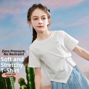 Ask Junior | Simple Versatile Leisure Pure Color Trendy Round Neck Top
