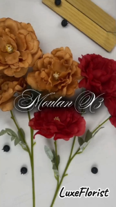 Bunga Mutan Tangkai Panjang Peony Jumbo Cabang 3 Flowers Bunga Peoni Moutan Palsu Besar Artficial Tanaman Hias Dekorasi Pelamaninan Bucket Hiasan Pojok Cafe Ruangan Rumah Hotel Murah Premium Import Artifisial