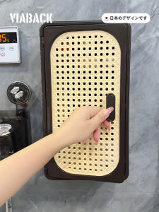 Vintage Style Wall Mounted Tissue Box Holder Household Storage Organizer Makeup Remover Cloth Storage Basket Geometric Pattern