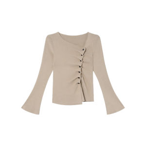 French Style Bell Sleeves Knitted Top