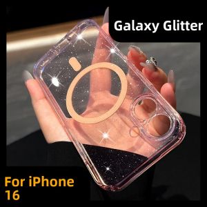 DAIMANG | Anti-Shock Magnetic Charging iPhone 16 Pro Max Case 15mm Transparent Pink