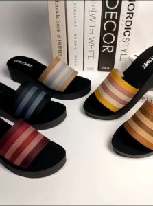 Sandal Wedges Wanita Dewasa Selop Rajut Import Motif Wb87 Terbaru